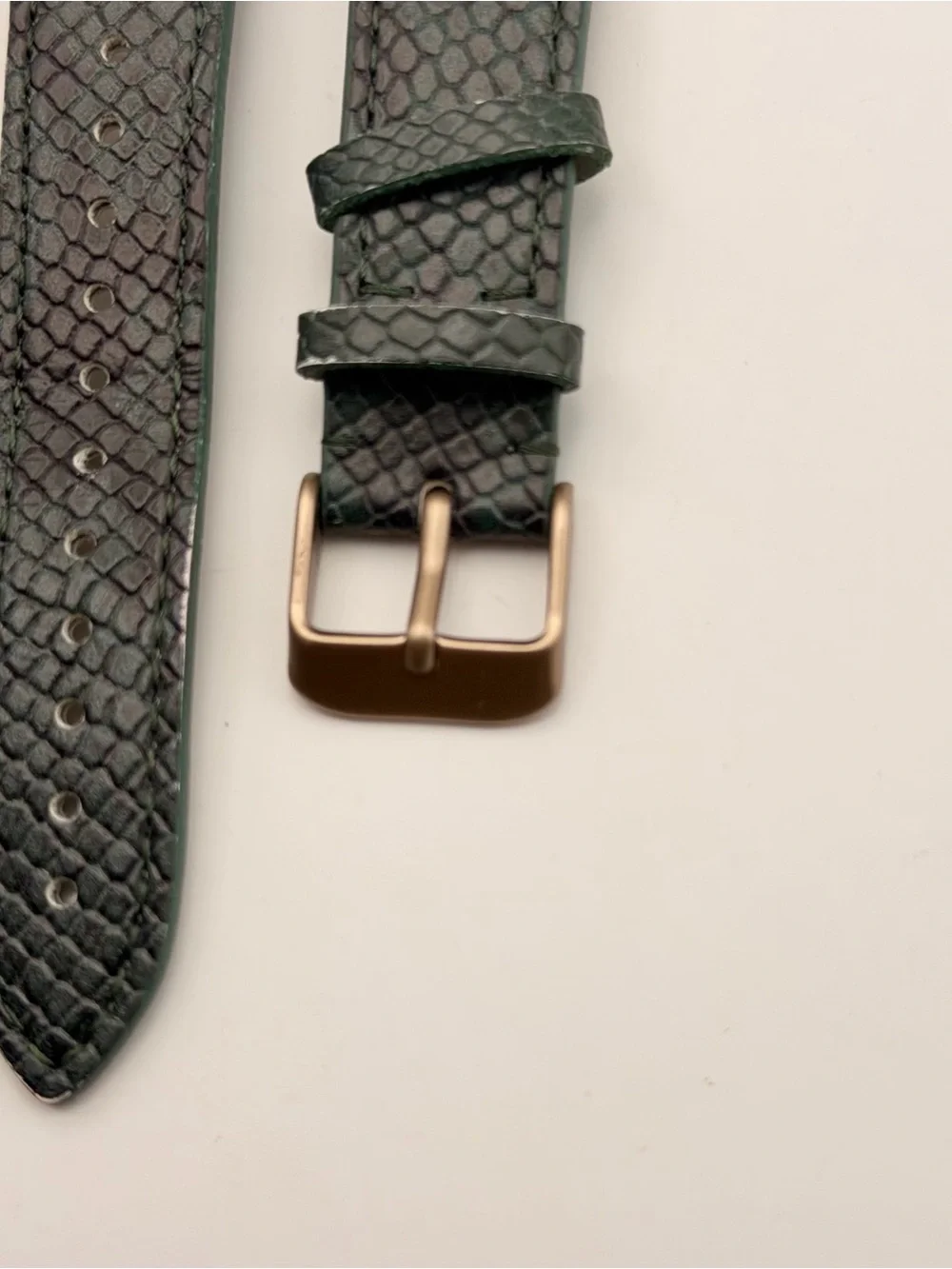Heyday Apple Watch Snake & Leather Texture with brushed Gold, 42/44/45/46/49mm